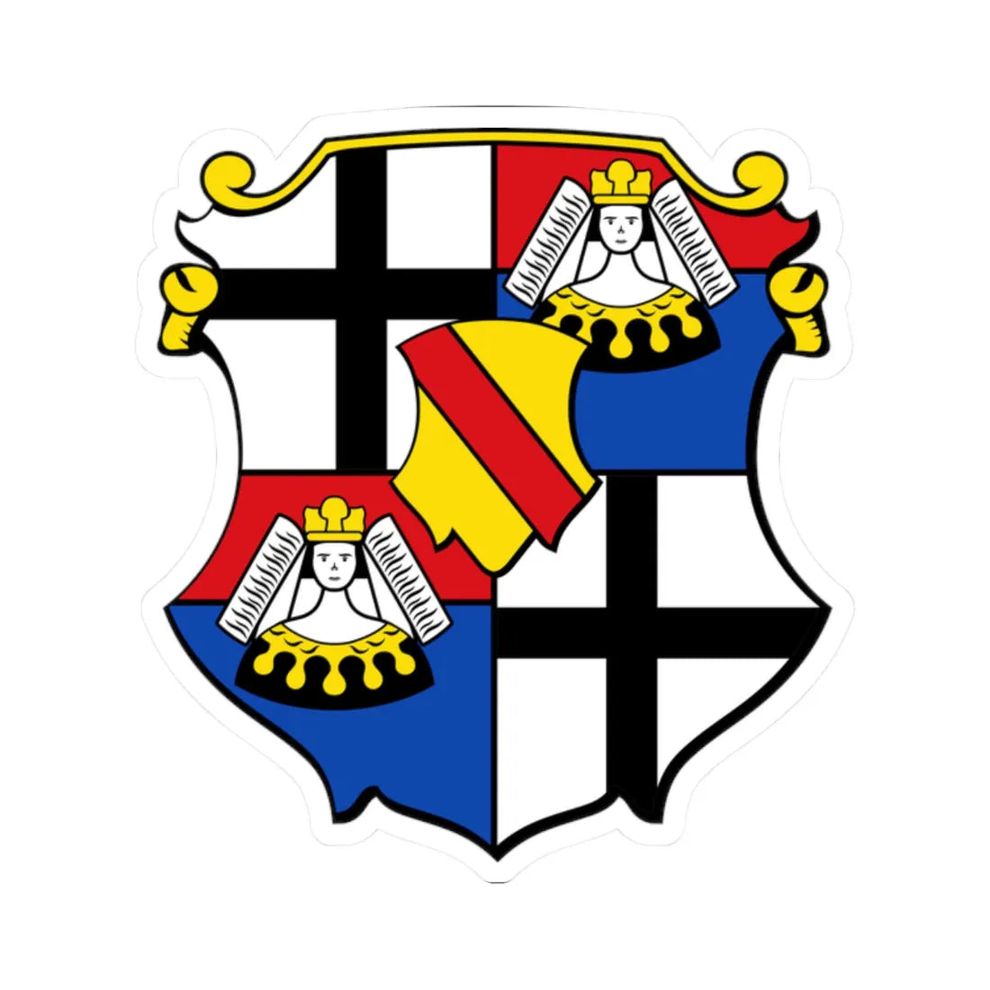 DEU Bad Brückenau COA groß (Germany) (Coat of Arms) STICKER Vinyl Kiss-Cut Decal 2 Inch White - The Sticker Space