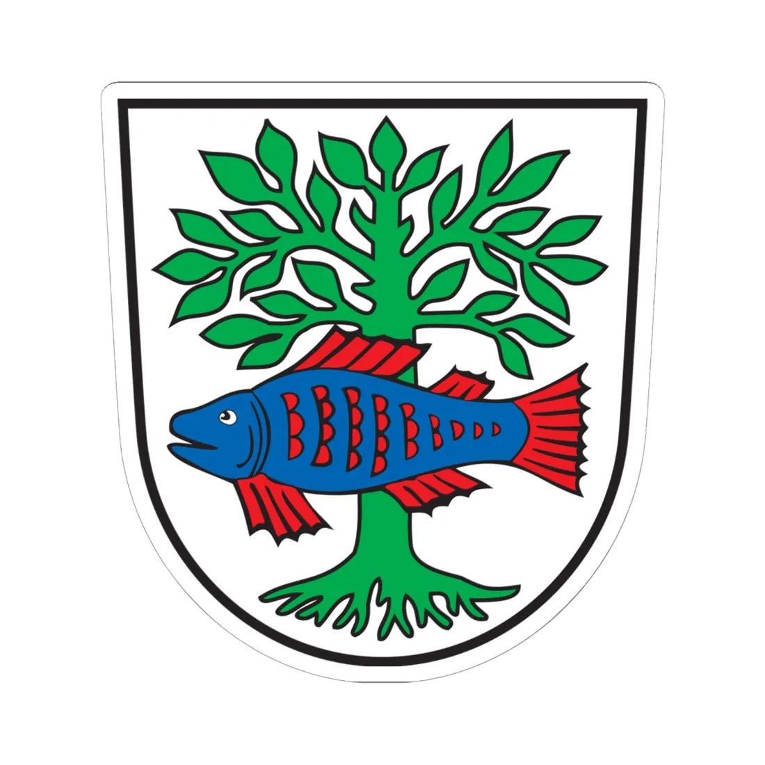 DEU Bad Buchau COA (Germany) (Coat of Arms) STICKER Vinyl Kiss-Cut Decal 6 Inch White - The Sticker Space