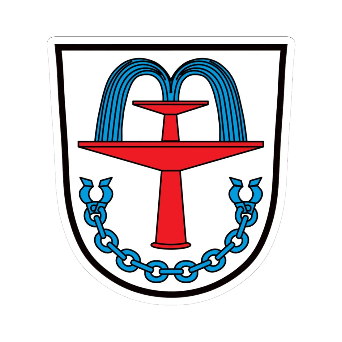 DEU Bad Füssing COA (Germany) (Coat of Arms) STICKER Vinyl Kiss-Cut Decal 3 Inch White - The Sticker Space