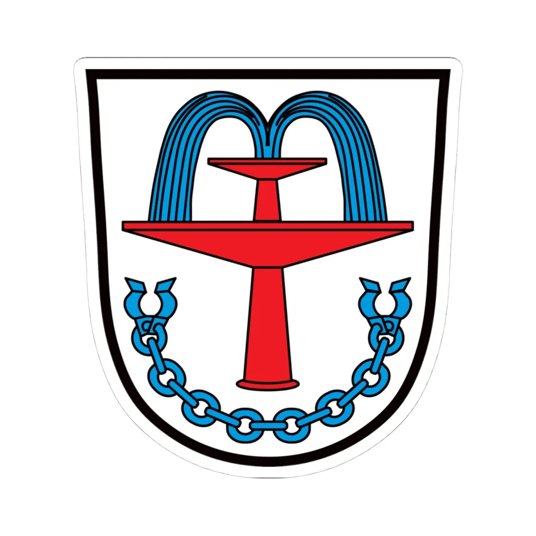 DEU Bad Füssing COA (Germany) (Coat of Arms) STICKER Vinyl Kiss-Cut Decal 4 Inch White - The Sticker Space