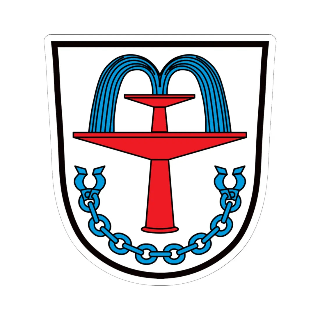 DEU Bad Füssing COA (Germany) (Coat of Arms) STICKER Vinyl Kiss-Cut Decal 6 Inch White - The Sticker Space