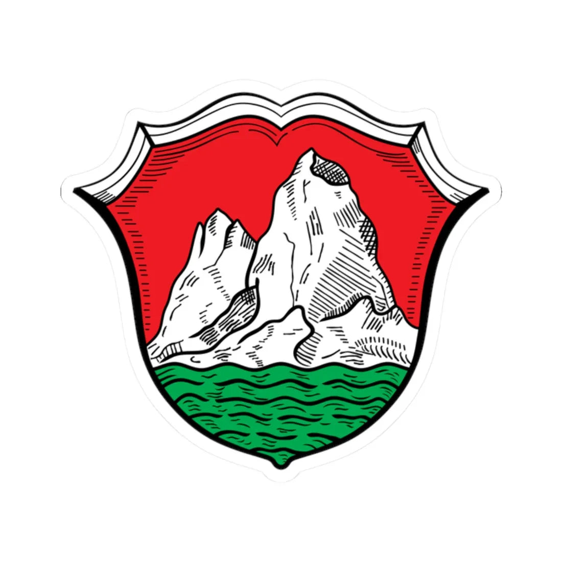 DEU Bad Griesbach COA (Germany) (Coat of Arms) STICKER Vinyl Kiss-Cut Decal 2 Inch White - The Sticker Space