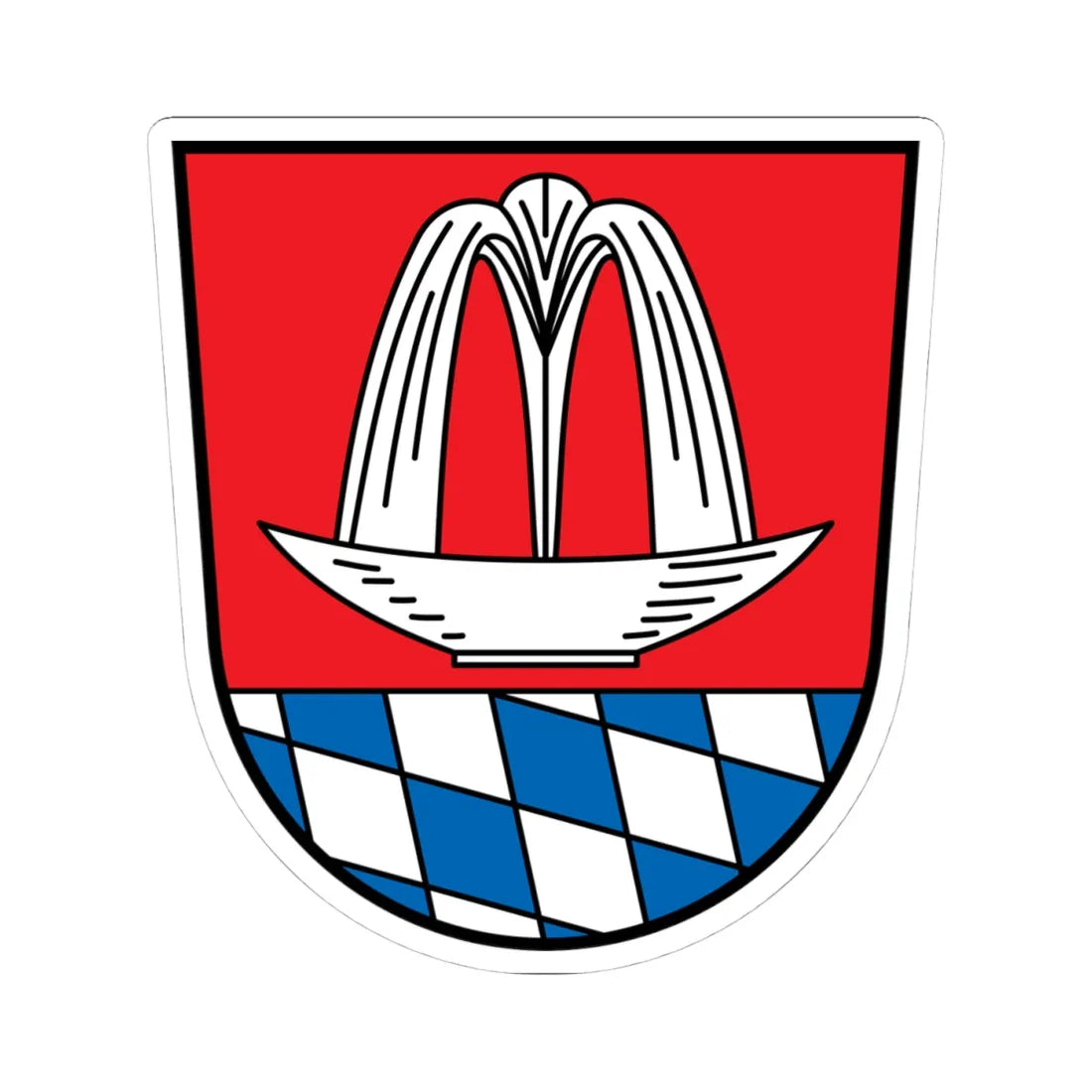 DEU Bad Heilbrunn COA (Germany) (Coat of Arms) STICKER Vinyl Kiss-Cut Decal 4 Inch White - The Sticker Space