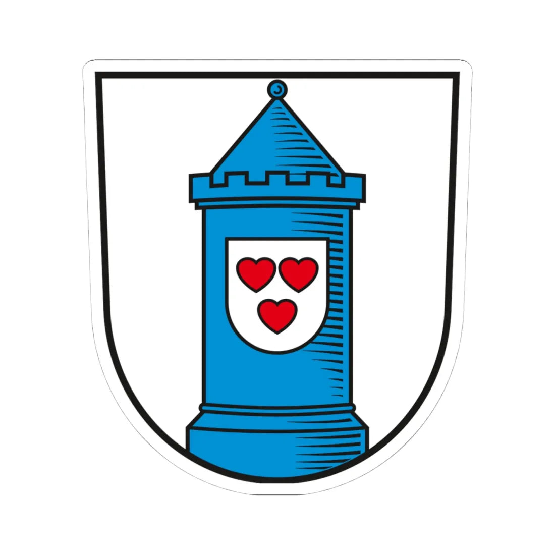 DEU Bad Liebenwerda COA (Germany) (Coat of Arms) STICKER Vinyl Kiss-Cut Decal 4 Inch White - The Sticker Space