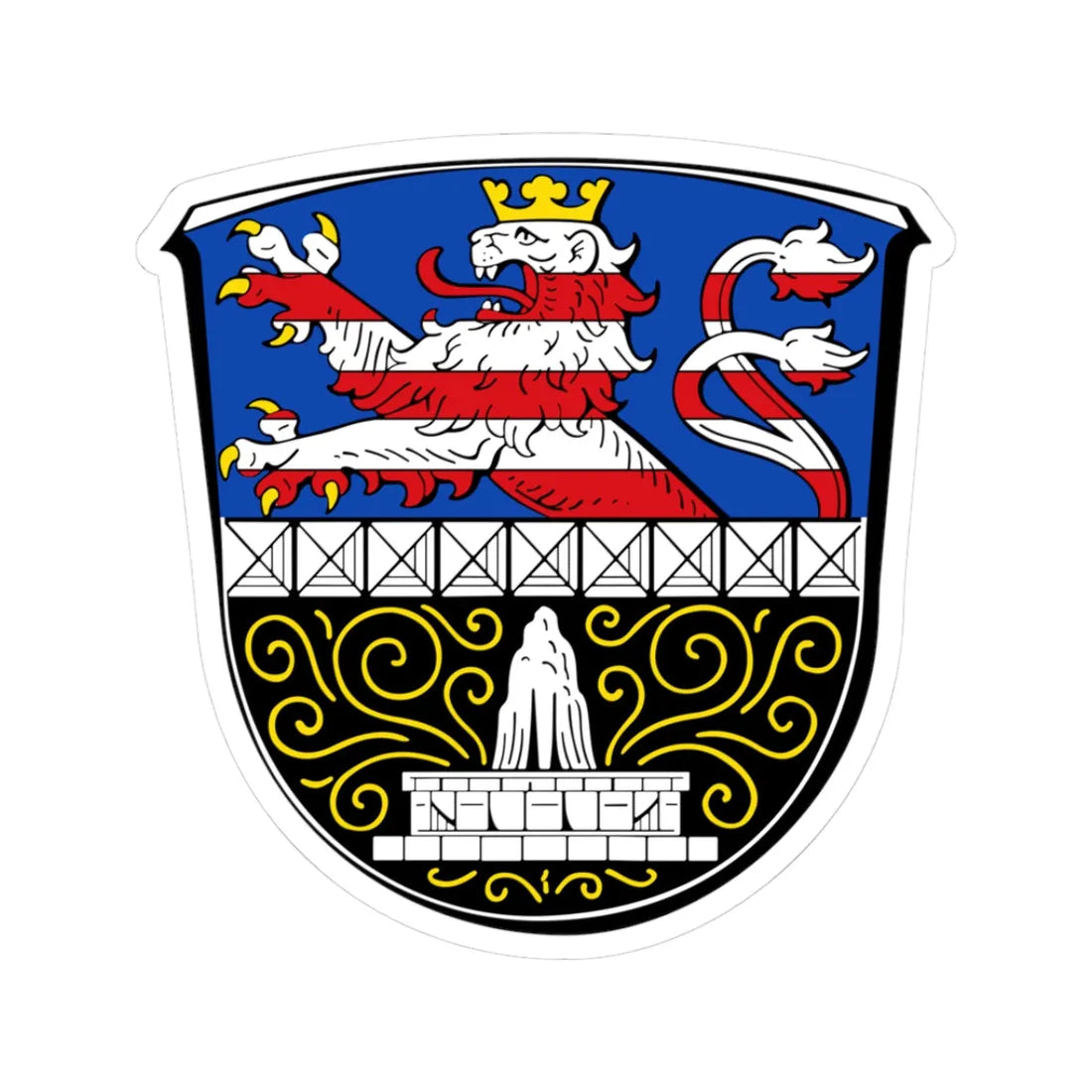 DEU Bad Nauheim COA (Germany) (Coat of Arms) STICKER Vinyl Kiss-Cut Decal 3 Inch White - The Sticker Space