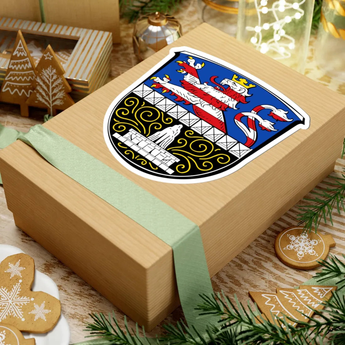 DEU Bad Nauheim COA (Germany) (Coat of Arms) STICKER Vinyl Kiss-Cut Decal - The Sticker Space