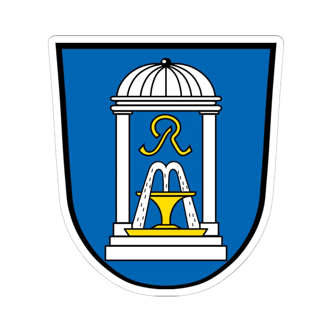 DEU Bad Steben COA (Germany) (Coat of Arms) STICKER Vinyl Kiss-Cut Decal 6 Inch White - The Sticker Space