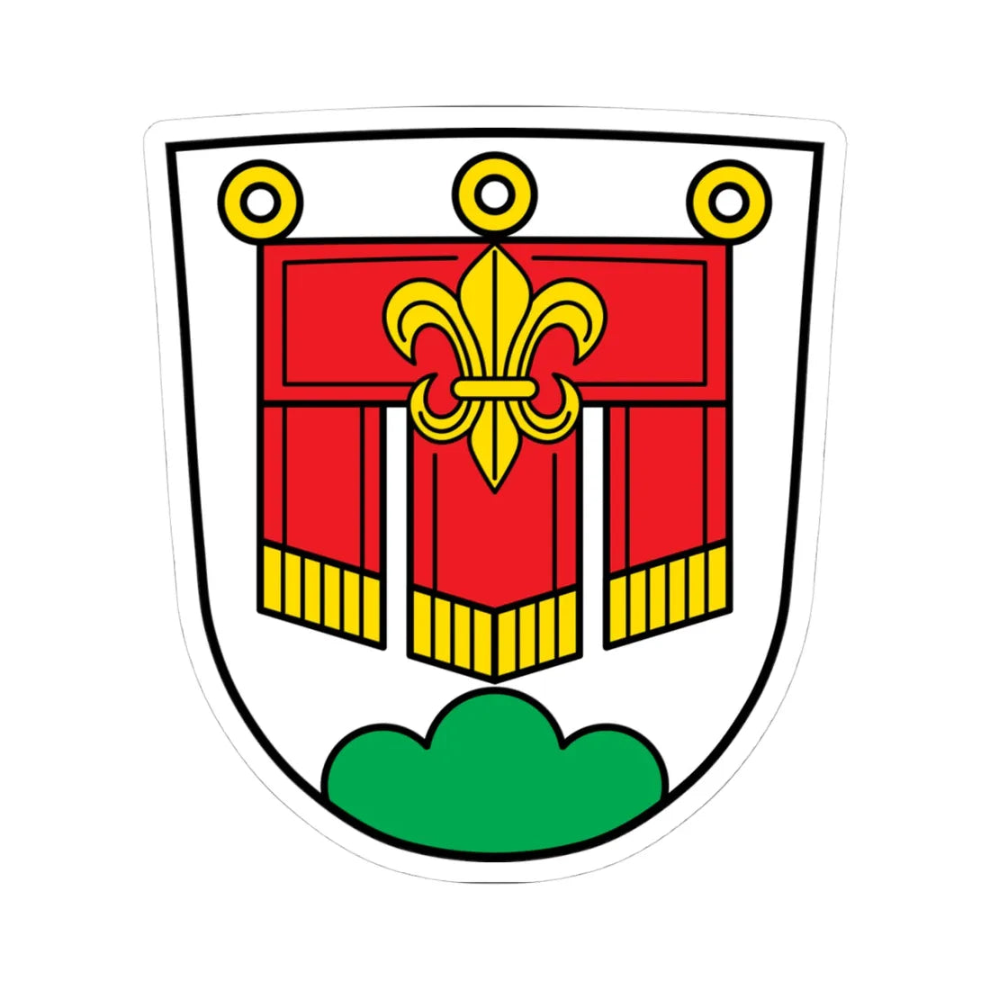 DEU Balderschwang COA (Germany) (Coat of Arms) STICKER Vinyl Kiss-Cut Decal 4 Inch White - The Sticker Space