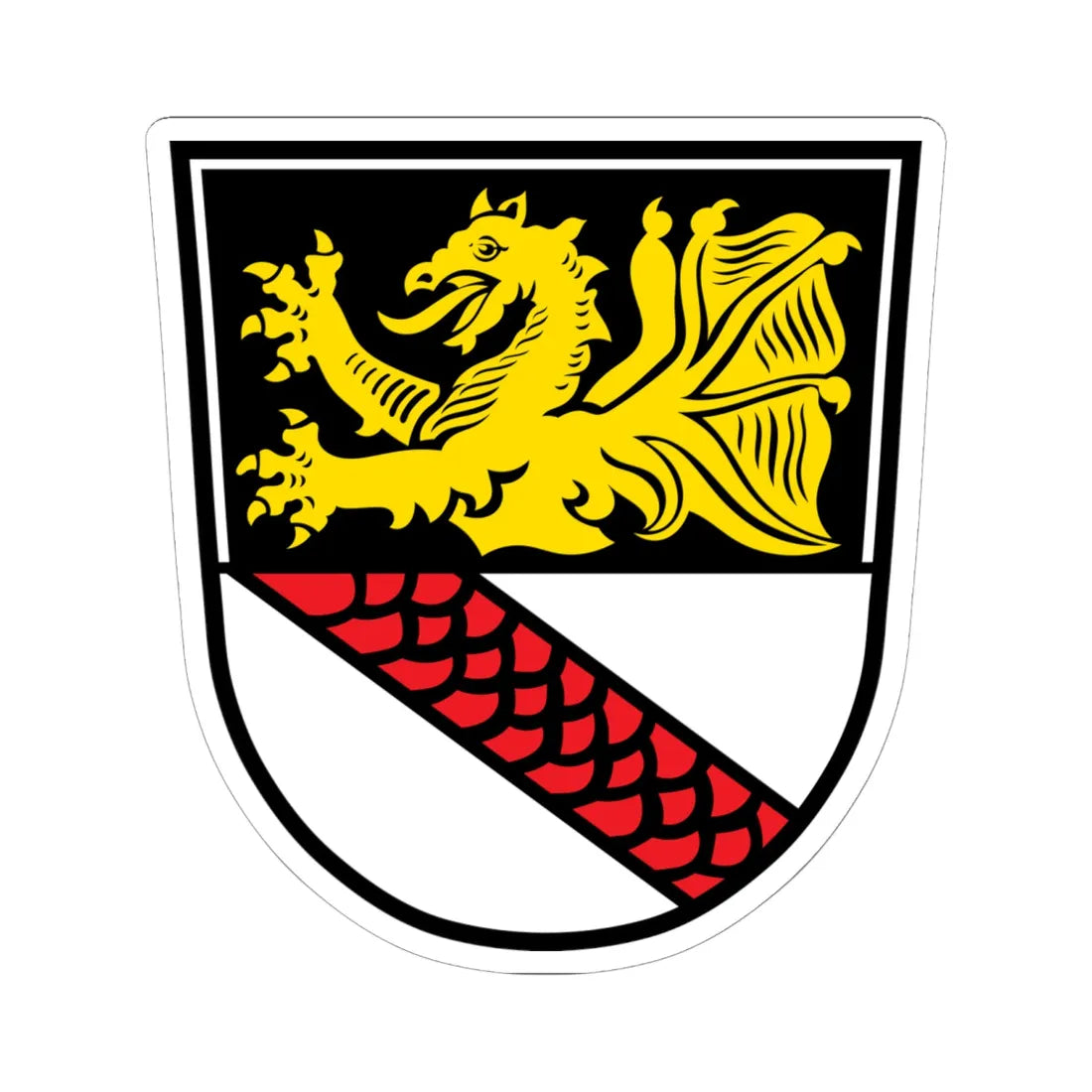 DEU Bayerbach Rottal-Inn COA (Germany) (Coat of Arms) STICKER Vinyl Kiss-Cut Decal 6 Inch White - The Sticker Space