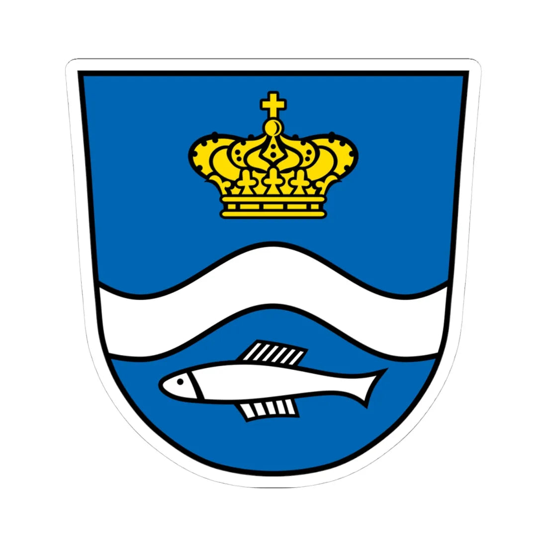 DEU Berg Starnberger See COA (Germany) (Coat of Arms) STICKER Vinyl Kiss-Cut Decal 4 Inch White - The Sticker Space