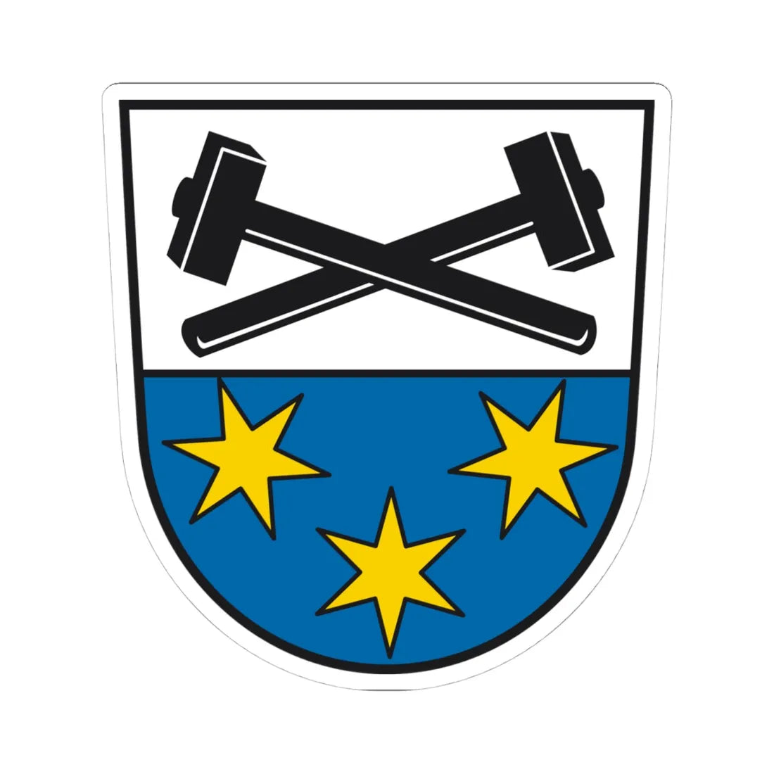 DEU Bergen Chiemgau COA (Germany) (Coat of Arms) STICKER Vinyl Kiss-Cut Decal 4 Inch White - The Sticker Space