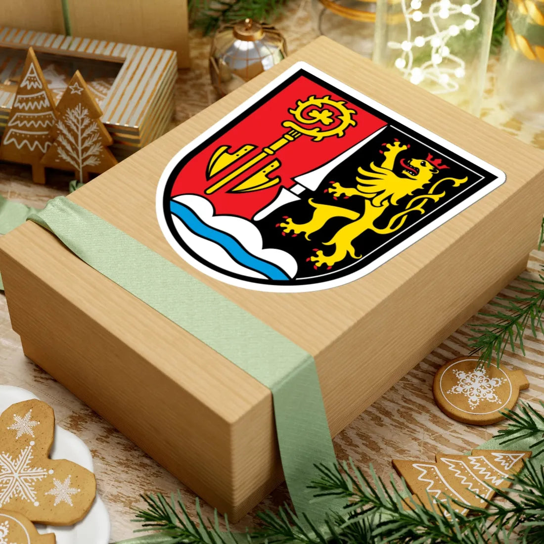 DEU Bergheim Oberbayern COA (Germany) (Coat of Arms) STICKER Vinyl Kiss-Cut Decal - The Sticker Space