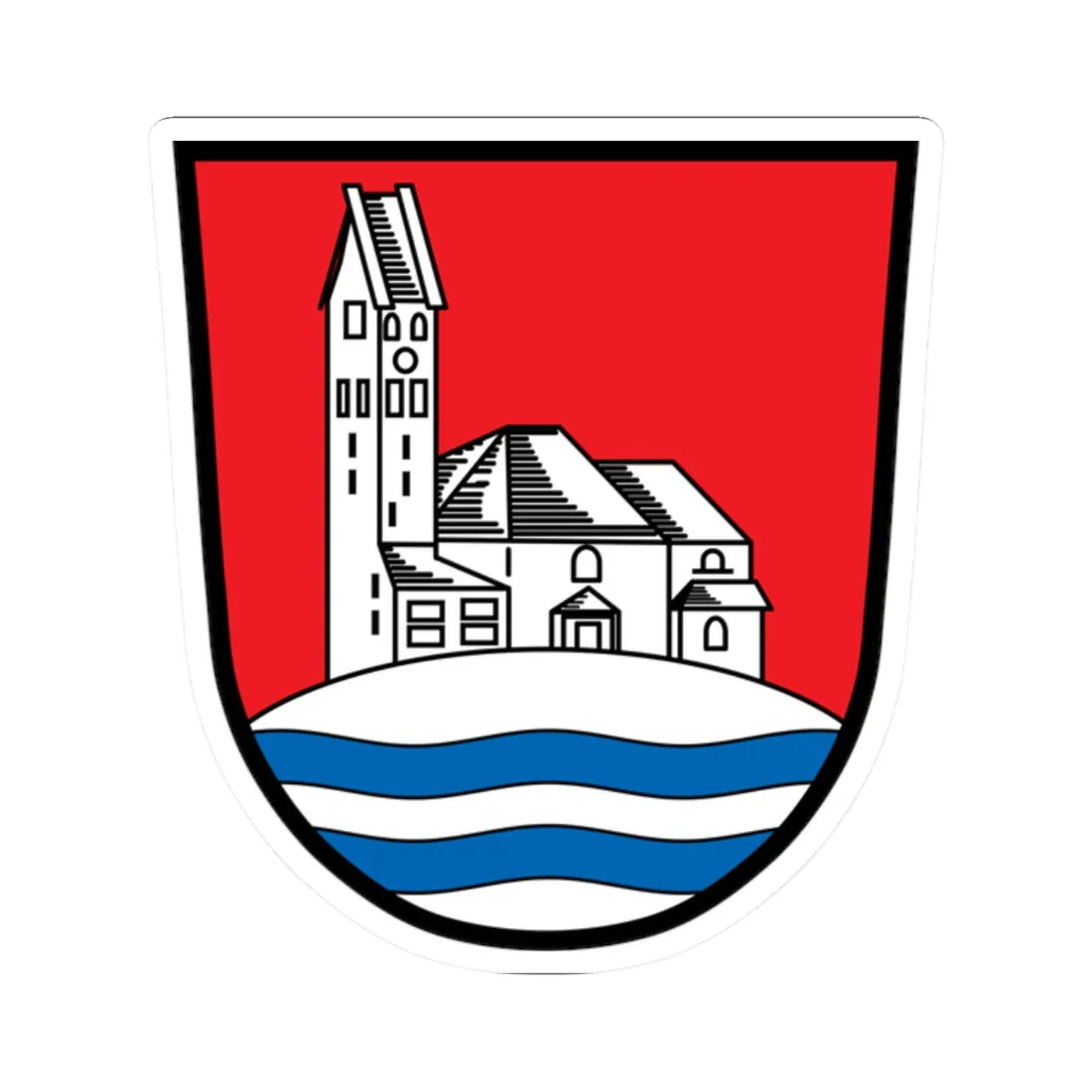 DEU Bergkirchen COA (Germany) (Coat of Arms) STICKER Vinyl Kiss-Cut Decal 2 Inch White - The Sticker Space