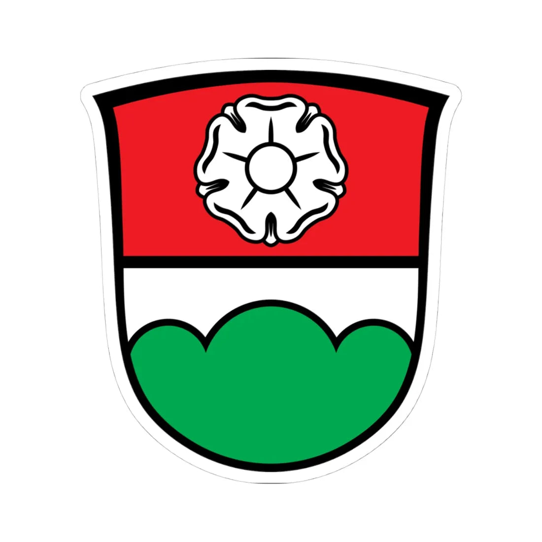 DEU Berglern COA (Germany) (Coat of Arms) STICKER Vinyl Kiss-Cut Decal 4 Inch White - The Sticker Space