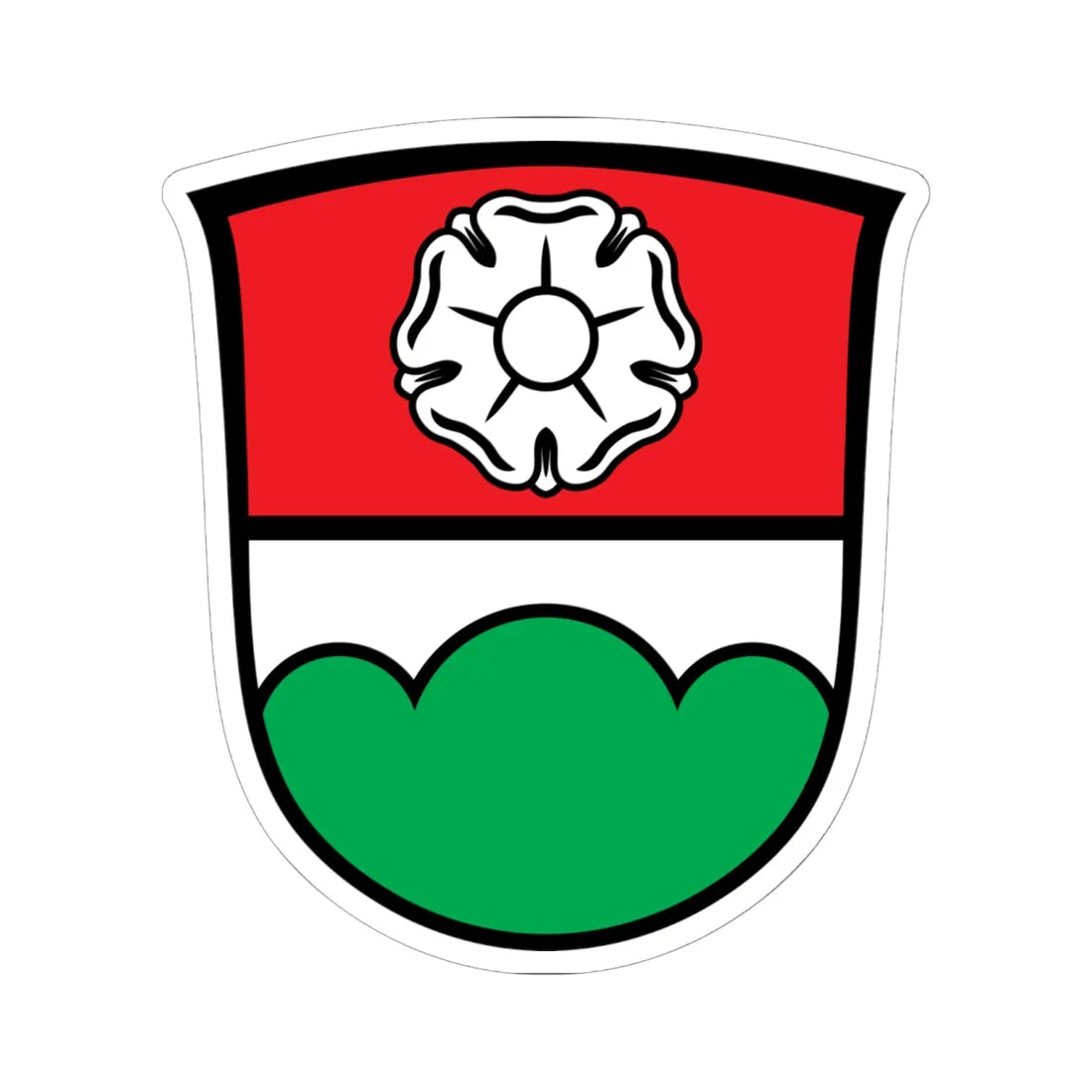 DEU Berglern COA (Germany) (Coat of Arms) STICKER Vinyl Kiss-Cut Decal 6 Inch White - The Sticker Space