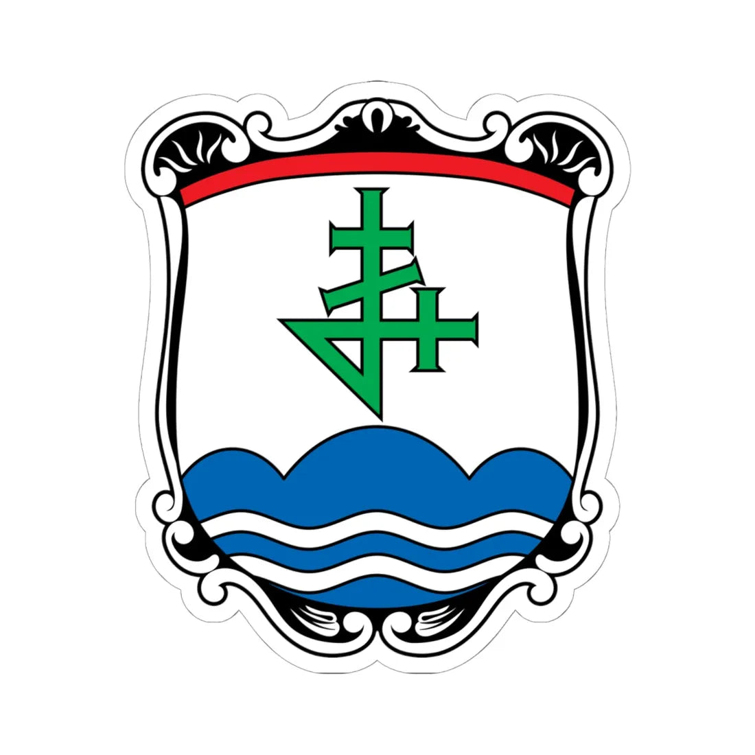 DEU Bernau COA (Germany) (Coat of Arms) STICKER Vinyl Kiss-Cut Decal 6 Inch White - The Sticker Space