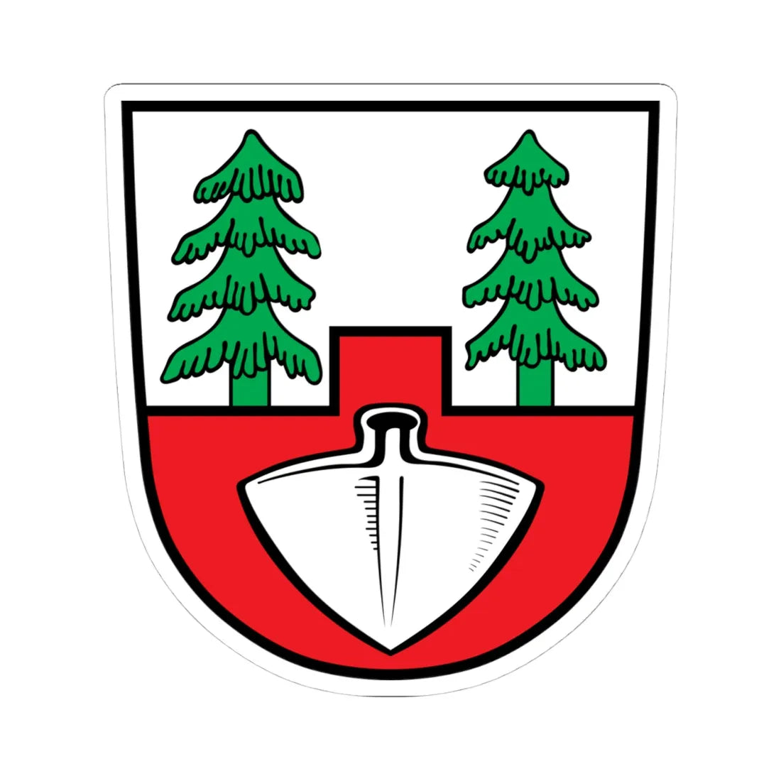 DEU Bernhardswald COA (Germany) (Coat of Arms) STICKER Vinyl Kiss-Cut Decal 4 Inch White - The Sticker Space