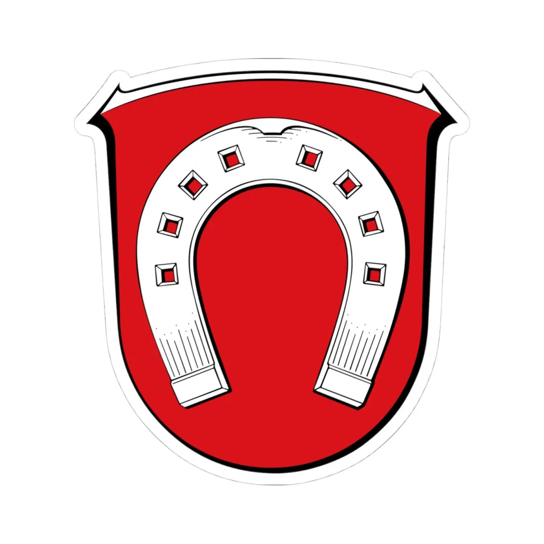 DEU Biebesheim am Rhein COA (Germany) (Coat of Arms) STICKER Vinyl Kiss-Cut Decal 4 Inch White - The Sticker Space