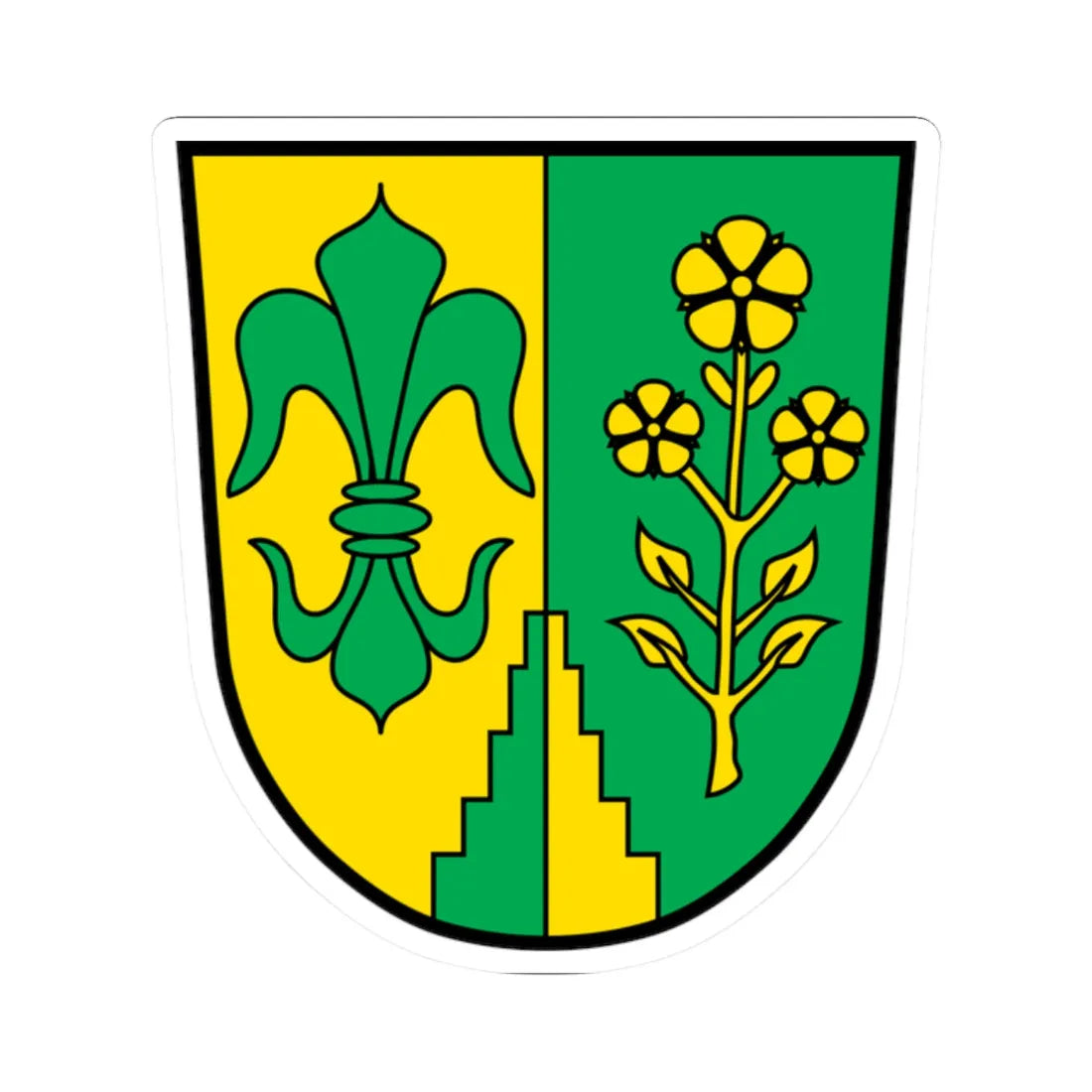 DEU Binswangen COA (Germany) (Coat of Arms) STICKER Vinyl Kiss-Cut Decal 2 Inch White - The Sticker Space