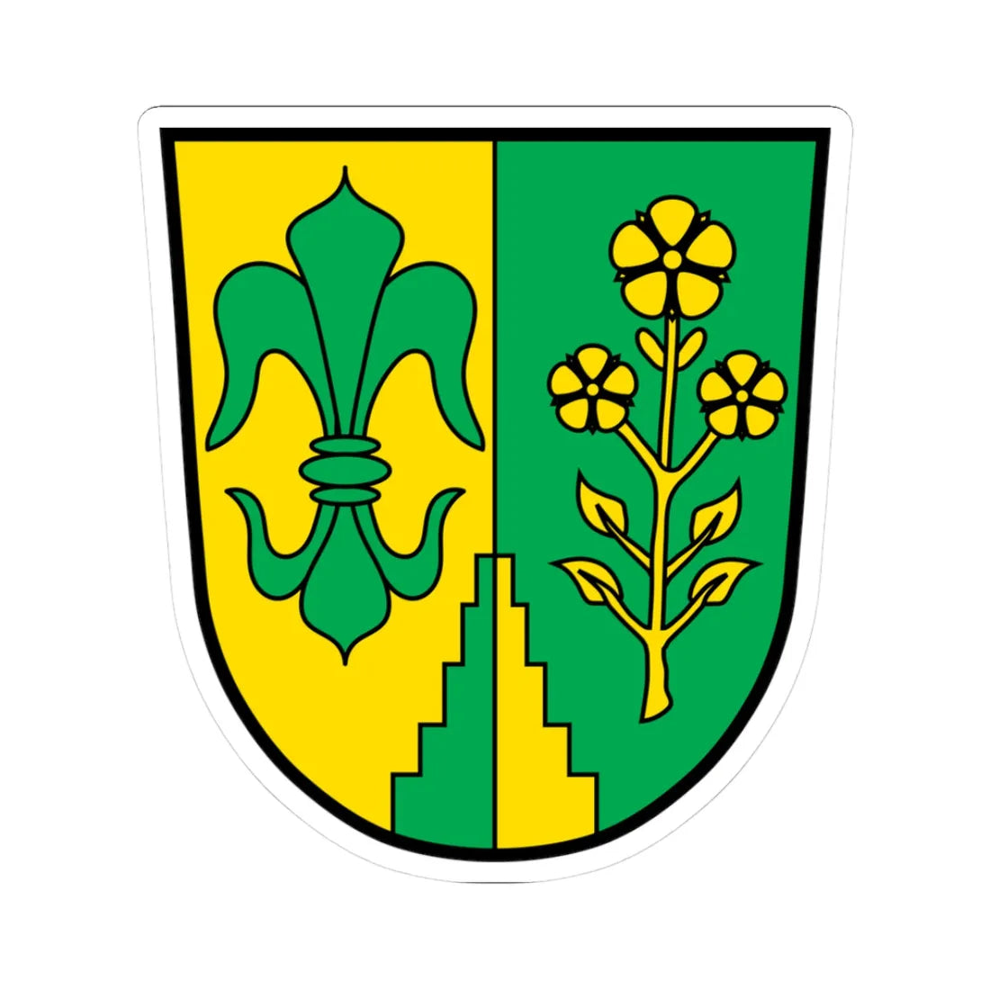 DEU Binswangen COA (Germany) (Coat of Arms) STICKER Vinyl Kiss-Cut Decal 3 Inch White - The Sticker Space