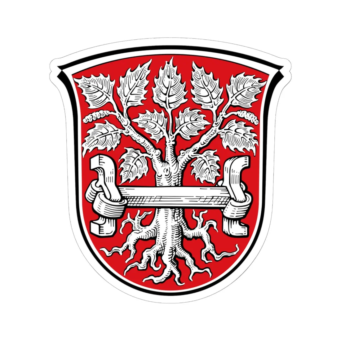 DEU Birkenau Odenwald COA (Germany) (Coat of Arms) STICKER Vinyl Kiss-Cut Decal 6 Inch White - The Sticker Space
