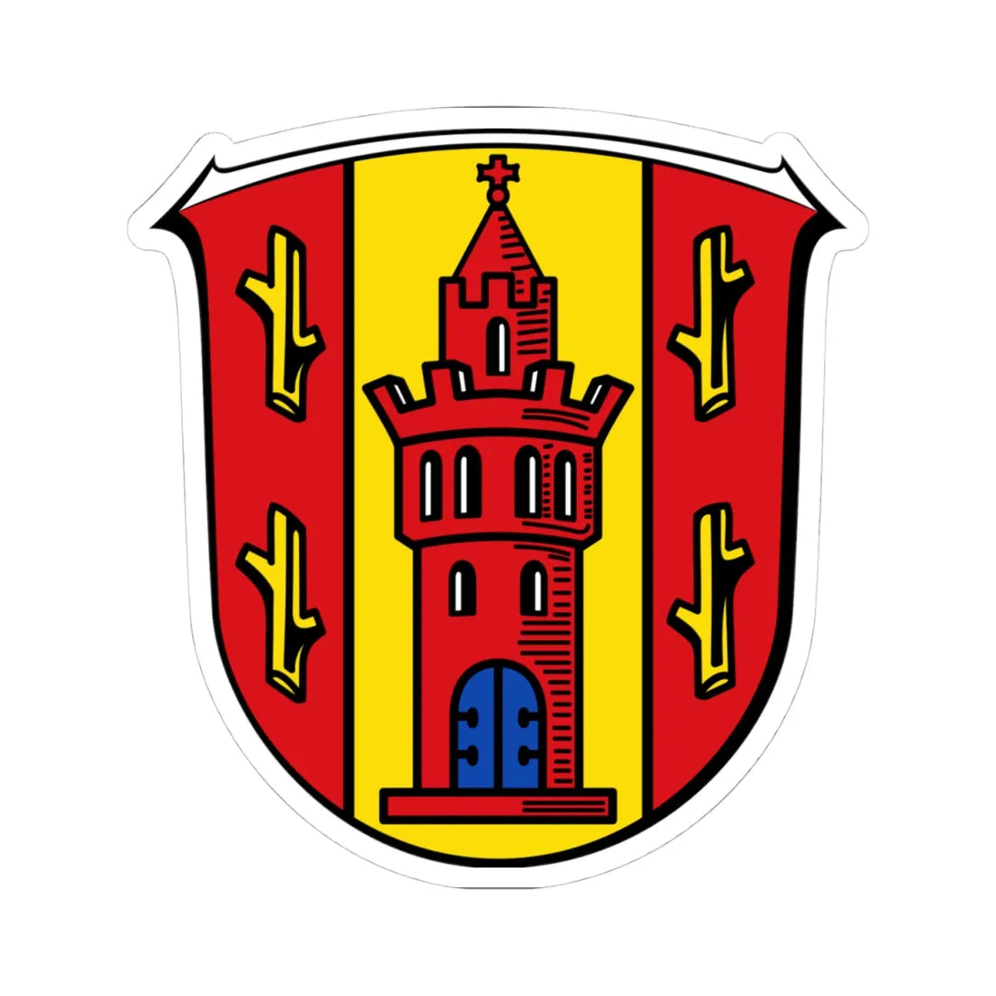 DEU Burgholzhausen Friedrichsdorf COA (Germany) (Coat of Arms) STICKER Vinyl Kiss-Cut Decal 4 Inch White - The Sticker Space