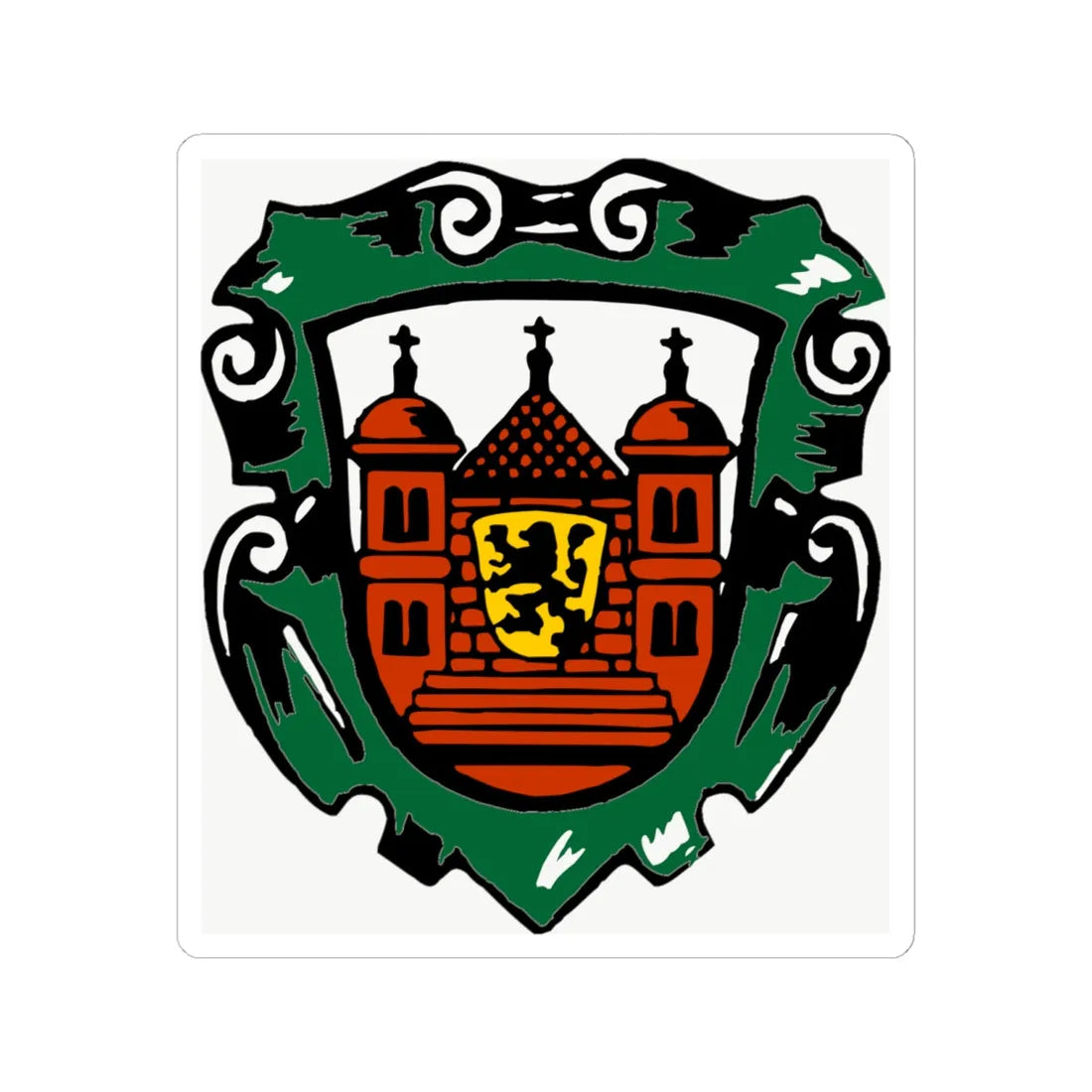 DEU Burgstädt COA (Germany) (Coat of Arms) STICKER Vinyl Kiss-Cut Decal 6 Inch White - The Sticker Space