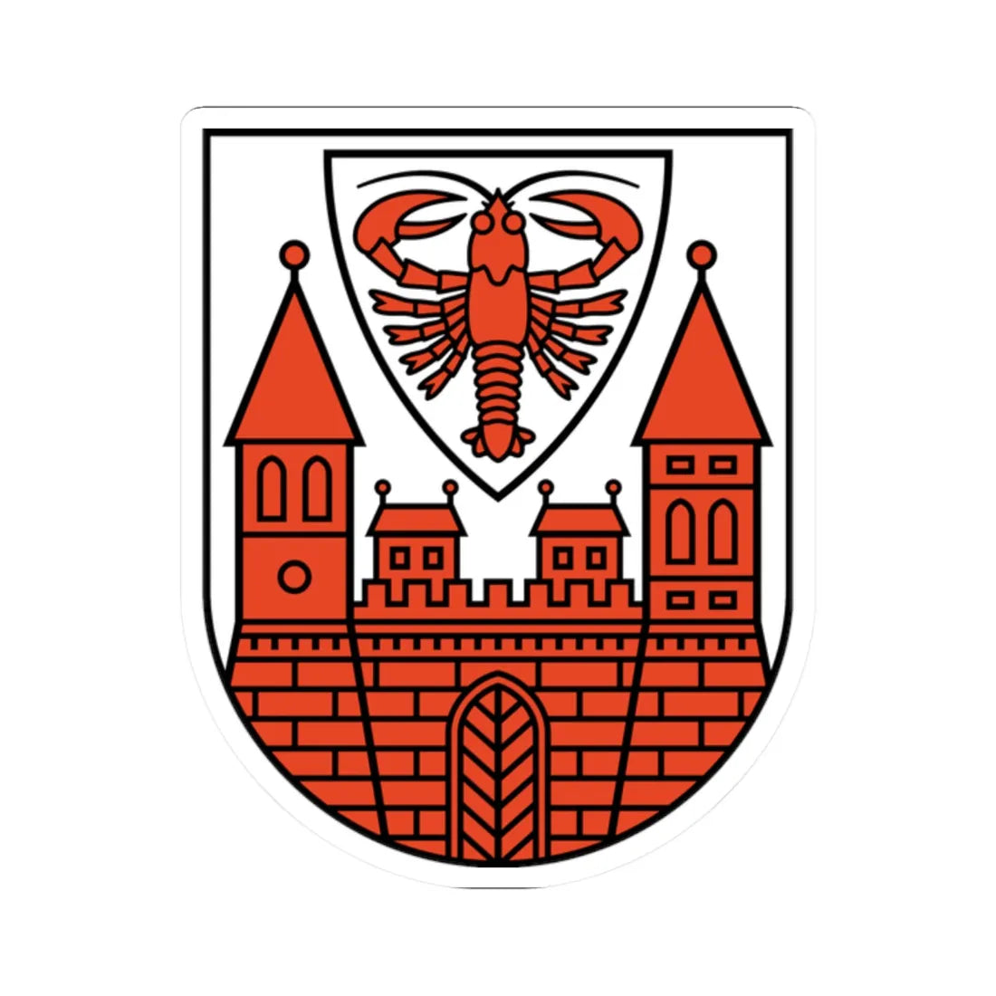 DEU Cottbus COA (Germany) (Coat of Arms) STICKER Vinyl Kiss-Cut Decal 2 Inch White - The Sticker Space