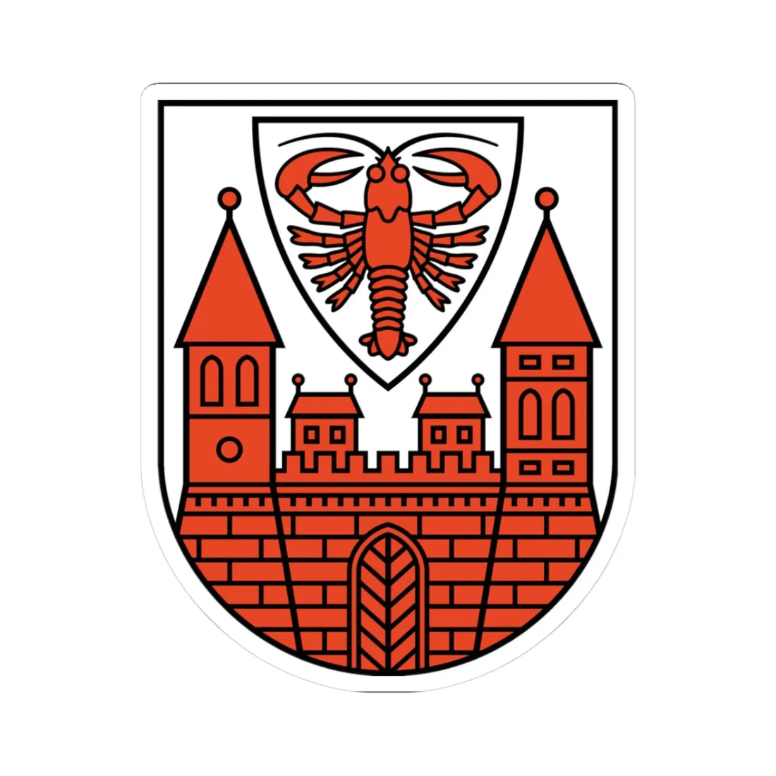 DEU Cottbus COA (Germany) (Coat of Arms) STICKER Vinyl Kiss-Cut Decal 3 Inch White - The Sticker Space