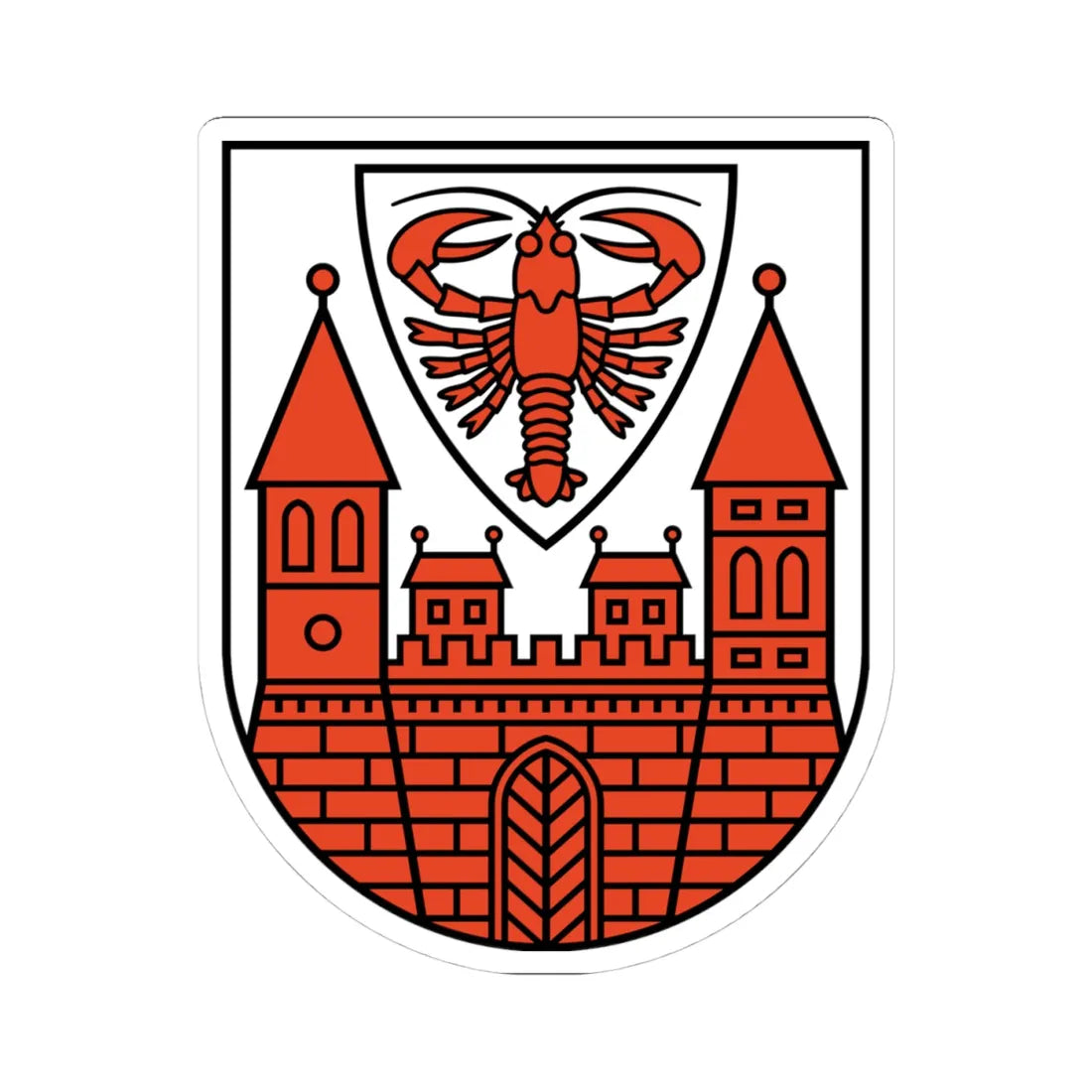 DEU Cottbus COA (Germany) (Coat of Arms) STICKER Vinyl Kiss-Cut Decal 4 Inch White - The Sticker Space