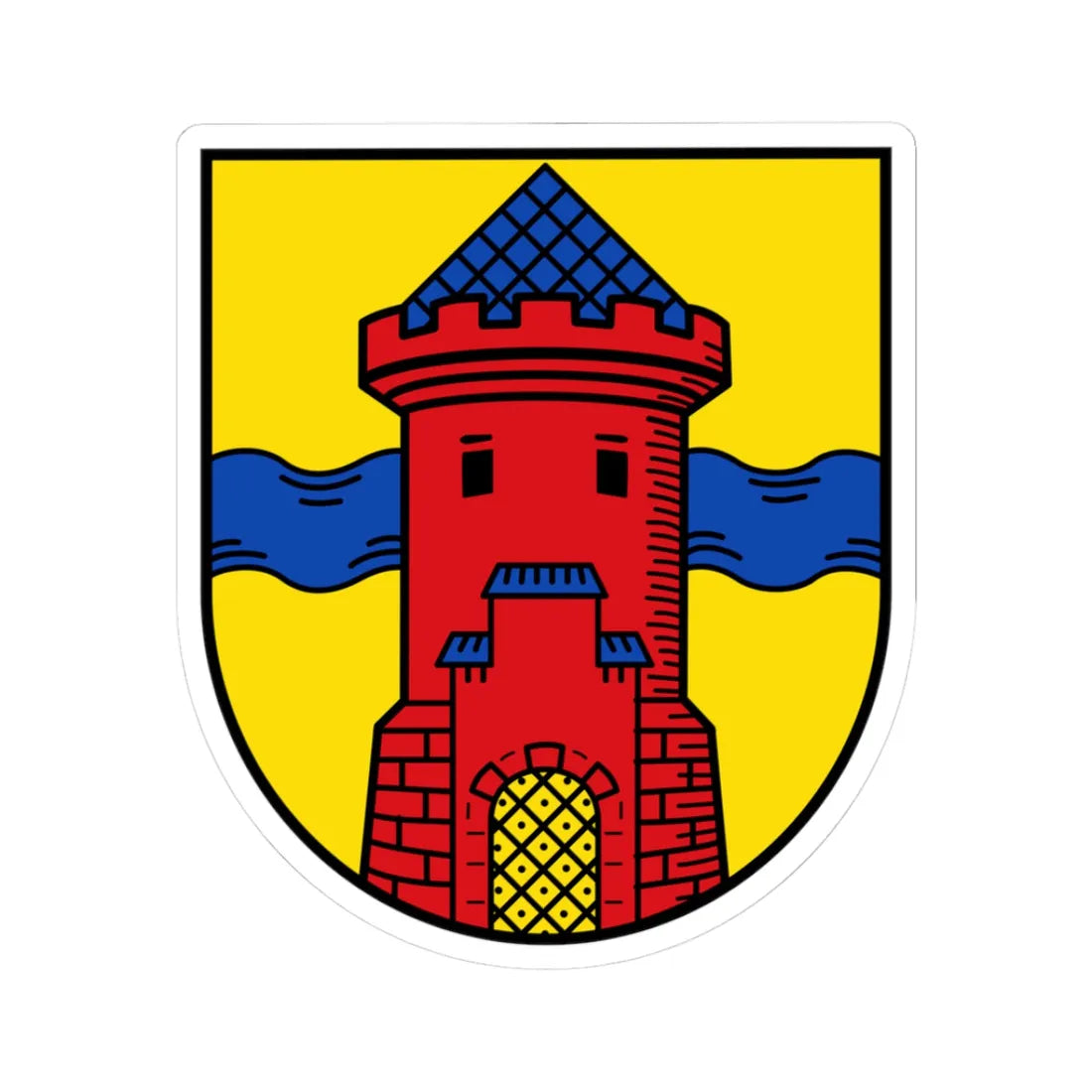 DEU Delmenhorst COA (Germany) (Coat of Arms) STICKER Vinyl Kiss-Cut Decal 3 Inch White - The Sticker Space