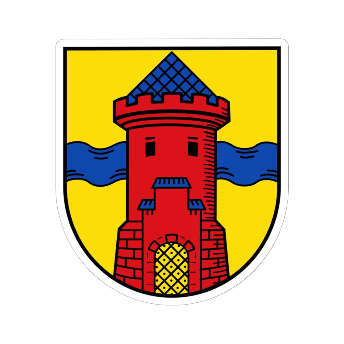 DEU Delmenhorst COA (Germany) (Coat of Arms) STICKER Vinyl Kiss-Cut Decal 6 Inch White - The Sticker Space