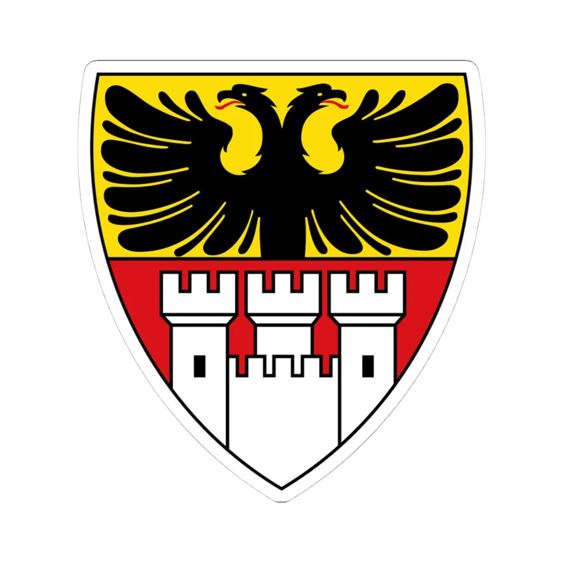 DEU Duisburg COA (Germany) (Coat of Arms) STICKER Vinyl Kiss-Cut Decal 4 Inch White - The Sticker Space