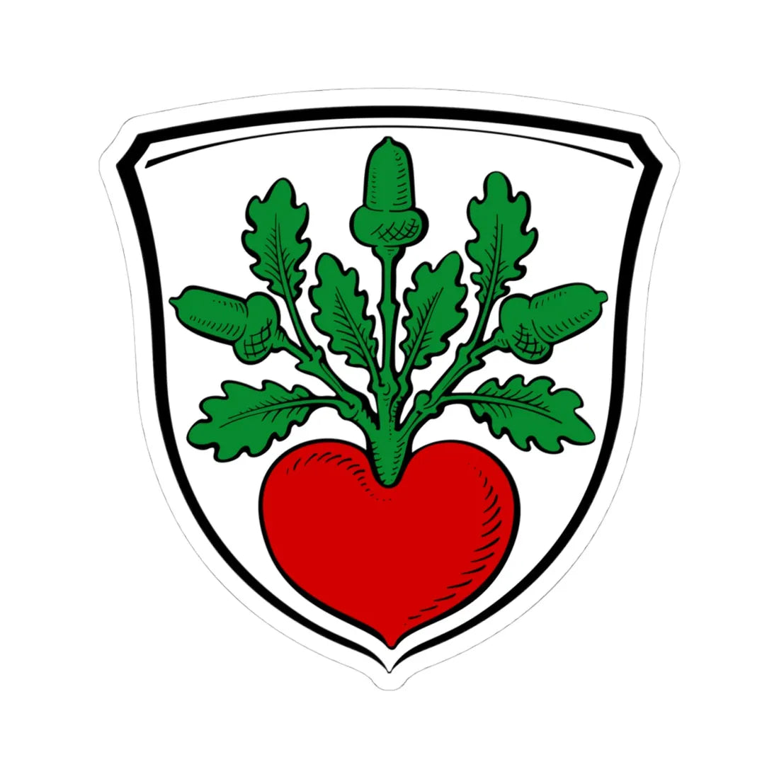 DEU Egelsbach COA deriv (Germany) (Coat of Arms) STICKER Vinyl Kiss-Cut Decal 4 Inch White - The Sticker Space