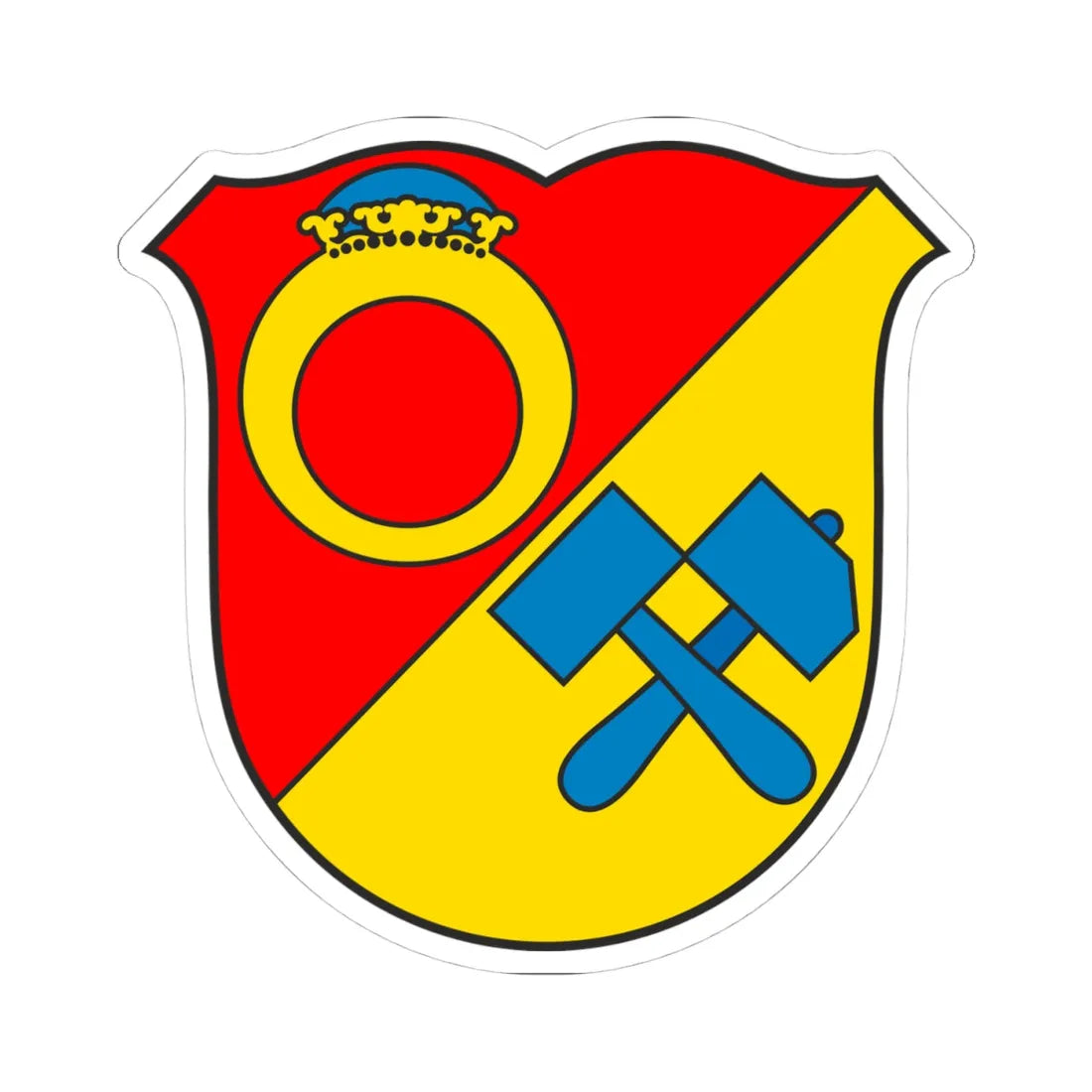 DEU Ehrenfriedersdorf COA (Germany) (Coat of Arms) STICKER Vinyl Kiss-Cut Decal - The Sticker Space