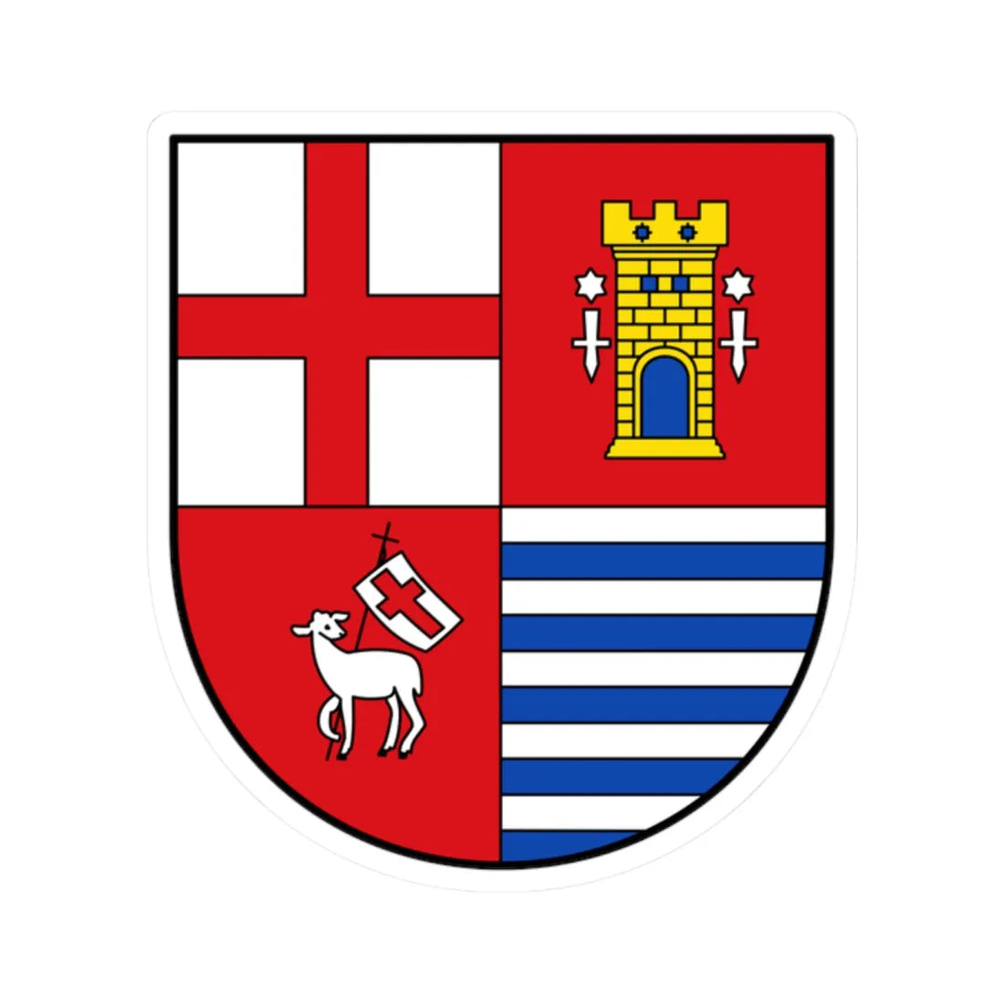 DEU Eifelkreis Bitburg-Pruem COA (Germany) (Coat of Arms) STICKER Vinyl Kiss-Cut Decal - The Sticker Space