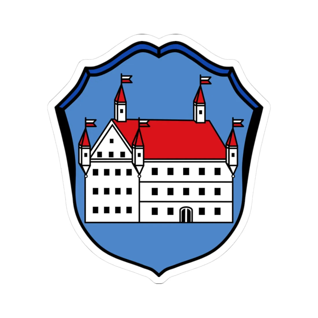 DEU Erkheim COA (Germany) (Coat of Arms) STICKER Vinyl Kiss-Cut Decal 3 Inch White - The Sticker Space
