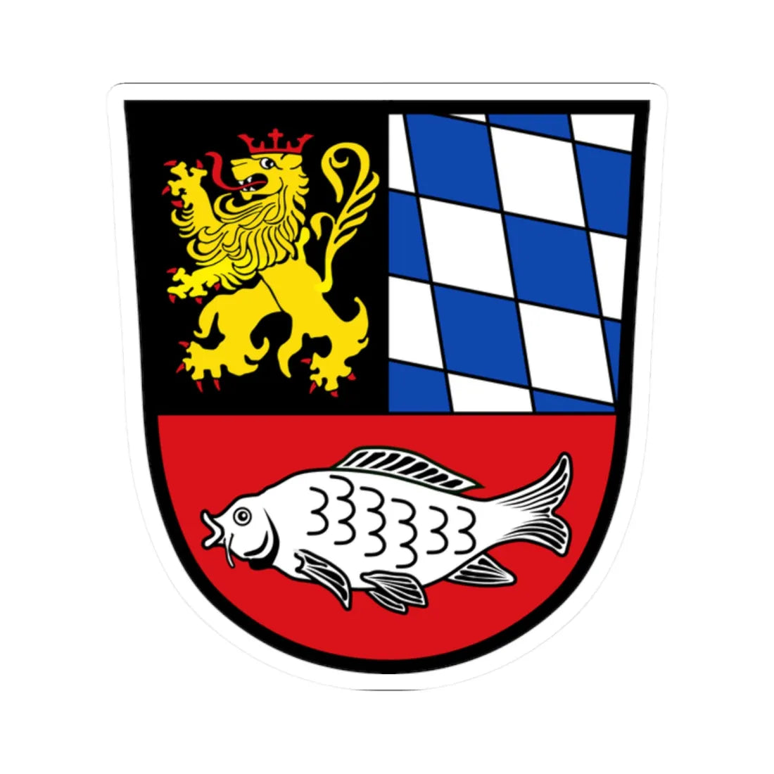 DEU Eschenbach Oberpfalz COA (Germany) (Coat of Arms) STICKER Vinyl Kiss-Cut Decal 2 Inch White - The Sticker Space