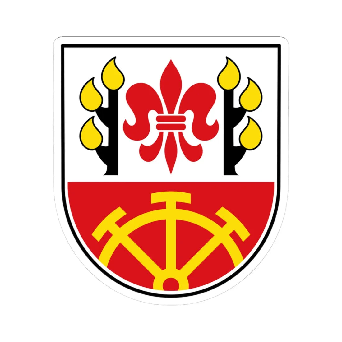 DEU Etzelwang COA (Germany) (Coat of Arms) STICKER Vinyl Kiss-Cut Decal 3 Inch White - The Sticker Space