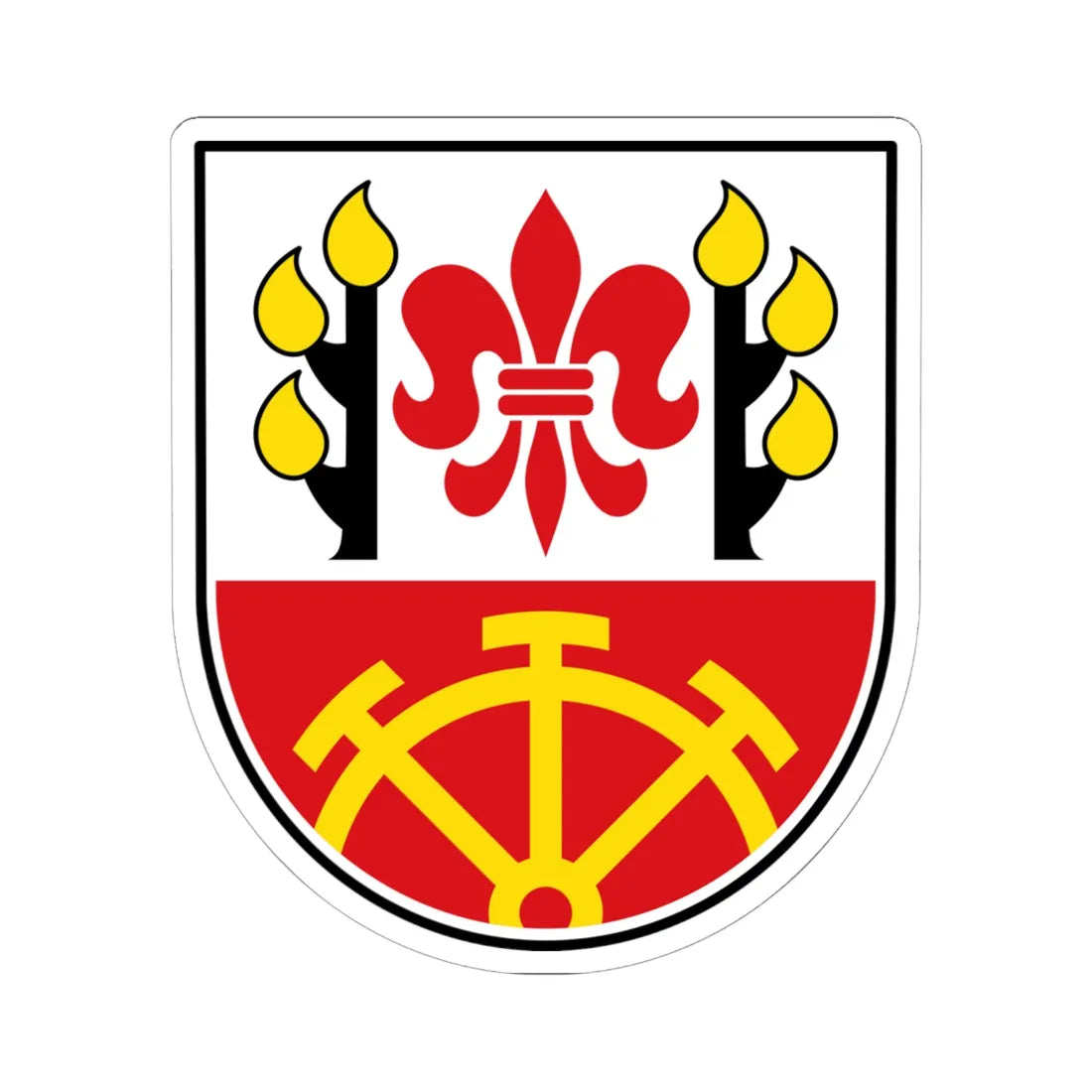 DEU Etzelwang COA (Germany) (Coat of Arms) STICKER Vinyl Kiss-Cut Decal 6 Inch White - The Sticker Space