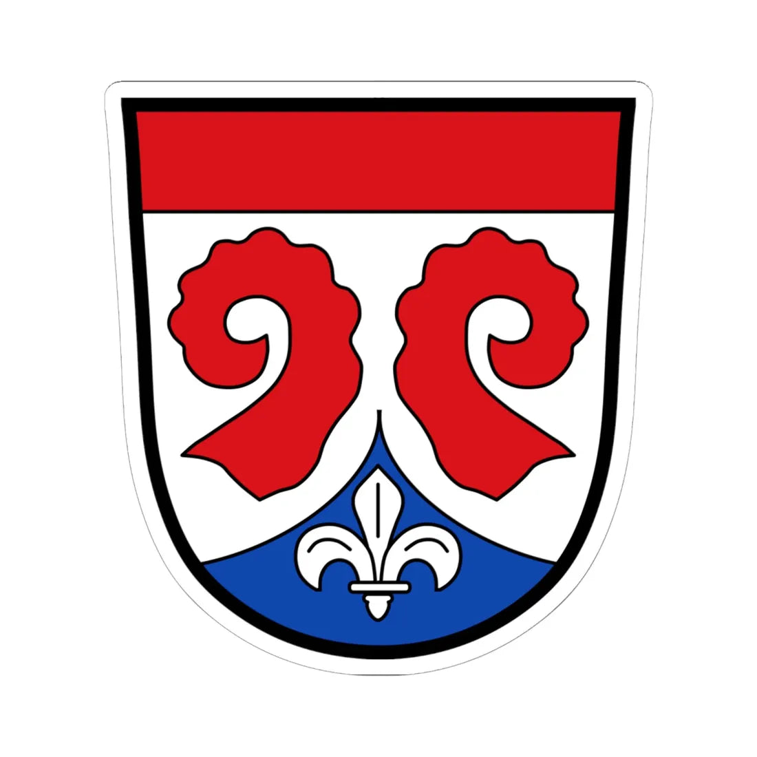 DEU Eurasburg Oberbayern COA (Germany) (Coat of Arms) STICKER Vinyl Kiss-Cut Decal 6 Inch White - The Sticker Space