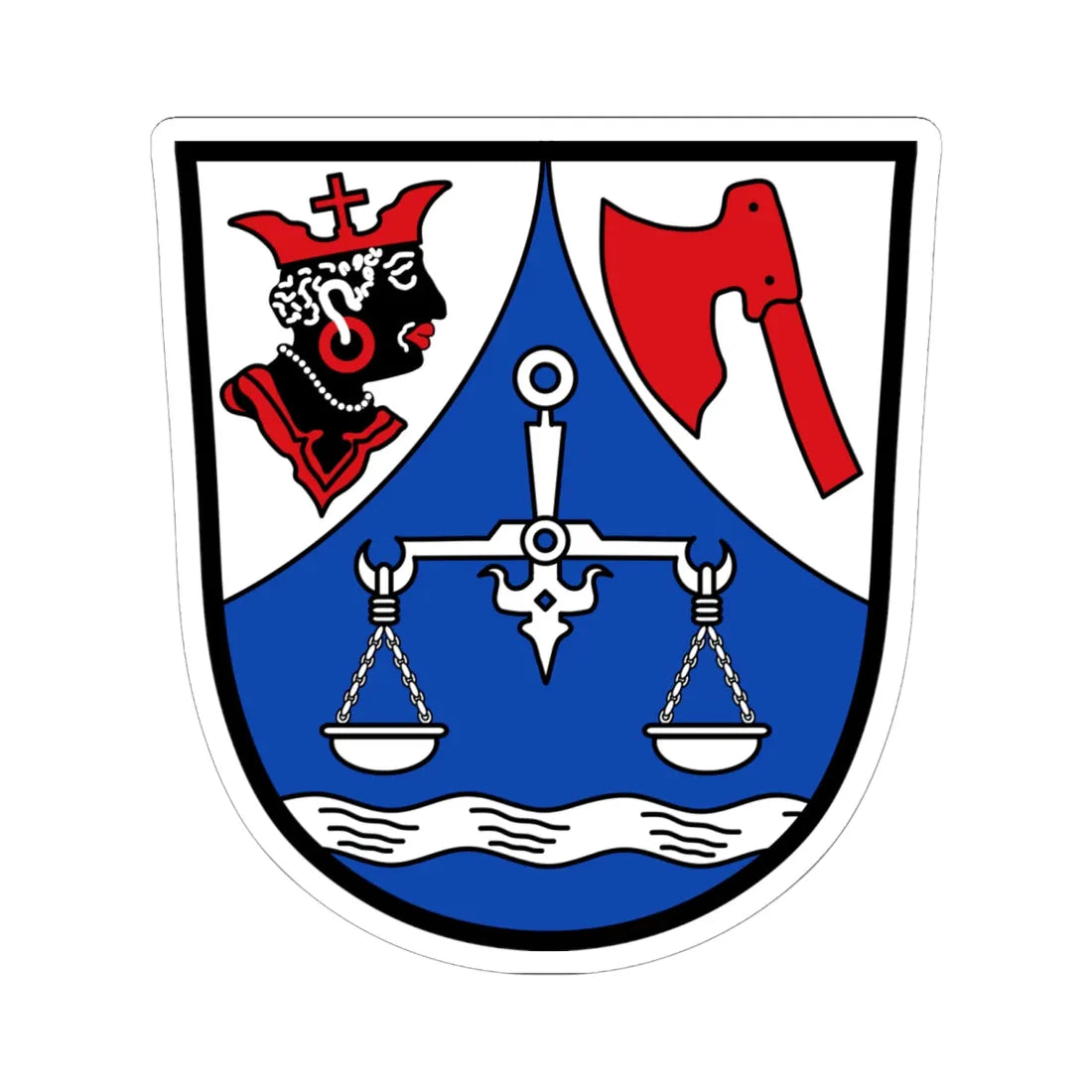 DEU Fahrenzhausen COA (Germany) (Coat of Arms) STICKER Vinyl Kiss-Cut Decal 6 Inch White - The Sticker Space