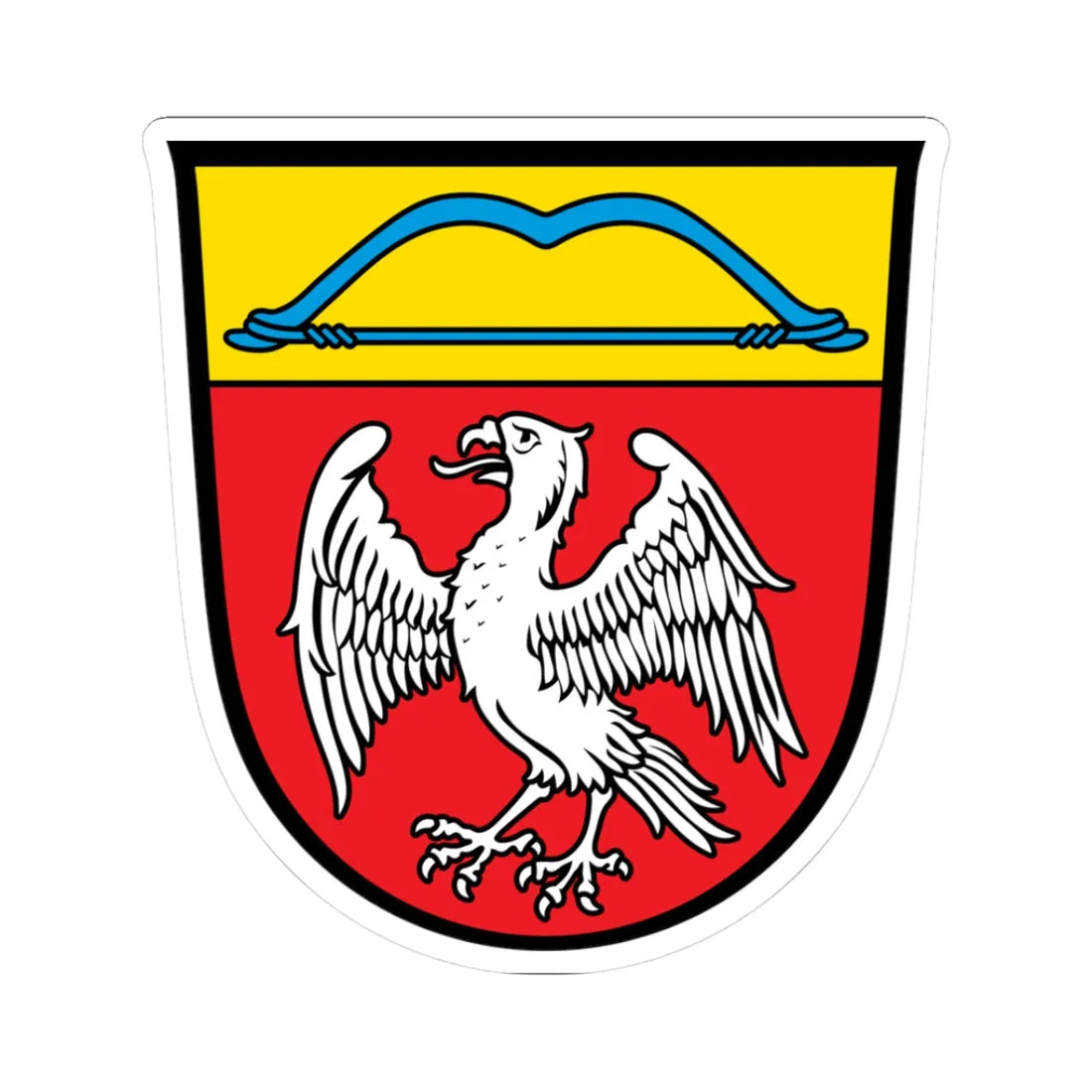 DEU Falkenberg Niederbayern COA (Germany) (Coat of Arms) STICKER Vinyl Kiss-Cut Decal 3 Inch White - The Sticker Space