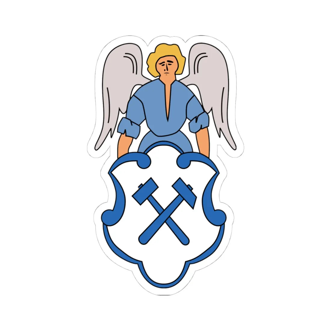 DEU Falkenstein Vogtland COA (Germany) (Coat of Arms) STICKER Vinyl Kiss-Cut Decal 4 Inch White - The Sticker Space