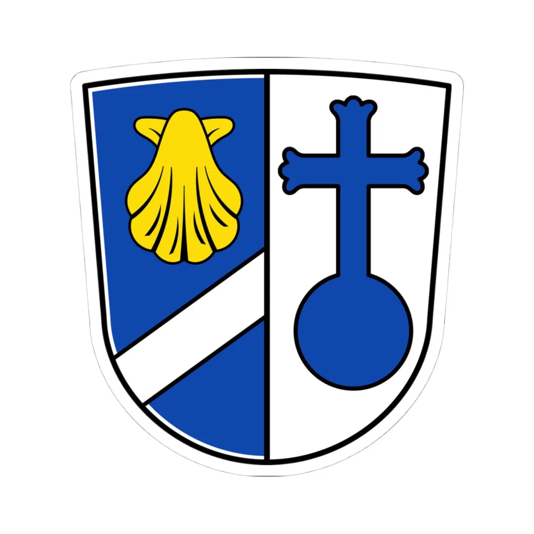 DEU Feldkirchen Landkreis München COA (Germany) (Coat of Arms) STICKER Vinyl Kiss-Cut Decal 4 Inch White - The Sticker Space