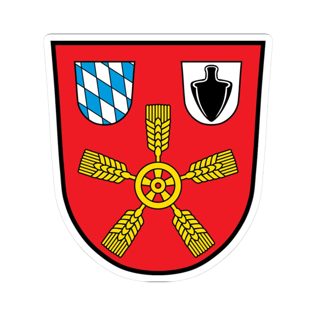 DEU Feldkirchen Niederbayern COA (Germany) (Coat of Arms) STICKER Vinyl Kiss-Cut Decal 3 Inch White - The Sticker Space