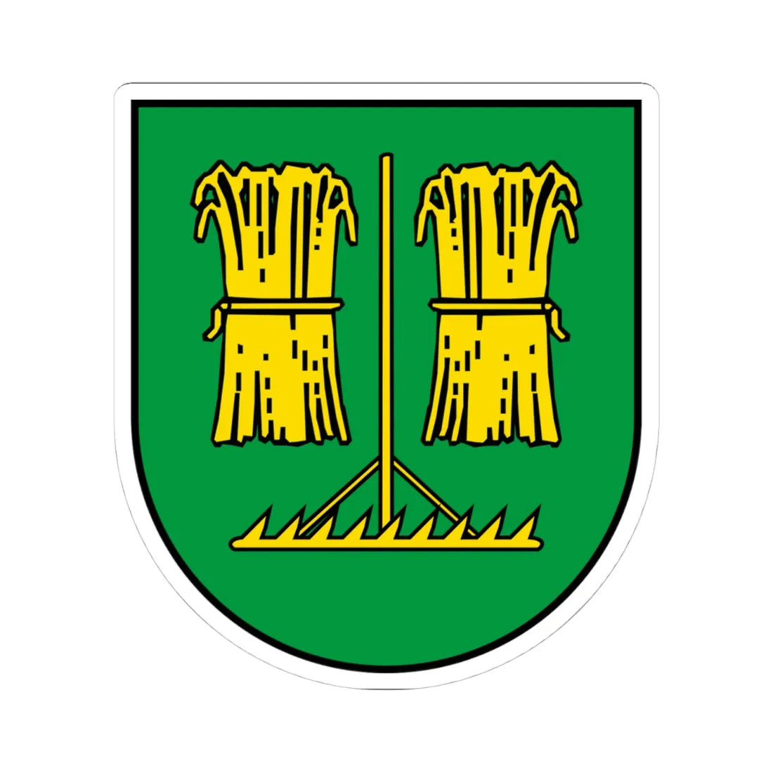 DEU Feldstetten COA (Germany) (Coat of Arms) STICKER Vinyl Kiss-Cut Decal 4 Inch White - The Sticker Space