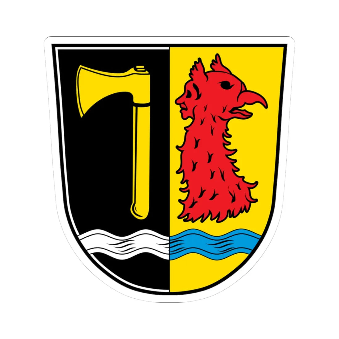 DEU Fensterbach Oberpfalz (Germany) (Coat of Arms) STICKER Vinyl Kiss-Cut Decal 3 Inch White - The Sticker Space