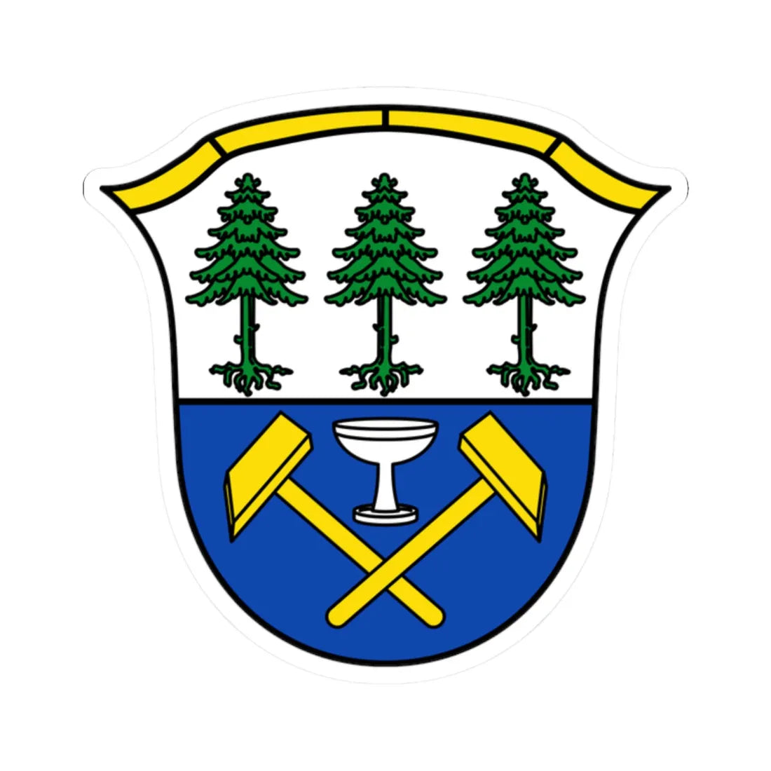 DEU Fichtelberg Oberfranken COA (Germany) (Coat of Arms) STICKER Vinyl Kiss-Cut Decal 2 Inch White - The Sticker Space