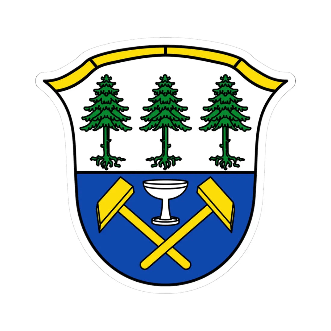 DEU Fichtelberg Oberfranken COA (Germany) (Coat of Arms) STICKER Vinyl Kiss-Cut Decal 3 Inch White - The Sticker Space